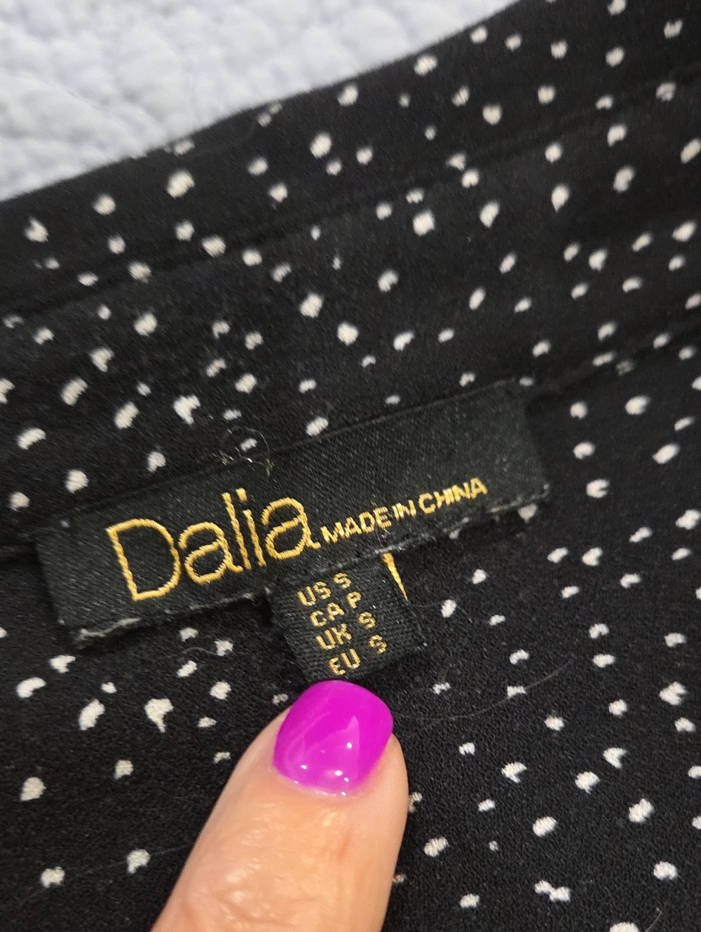 Dalia Black Long Sleeve Polka Dot Tunic Dress Size S! - Picture 2 of 8